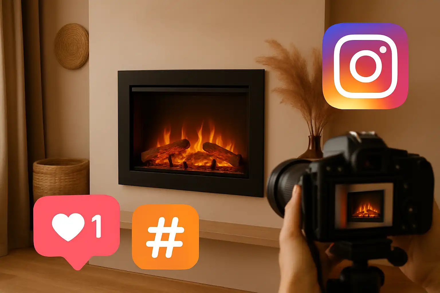 Maak je elektrische haard Instagram-proof: styling, fotografie en hashtagtips voor perfecte sfeerfoto's