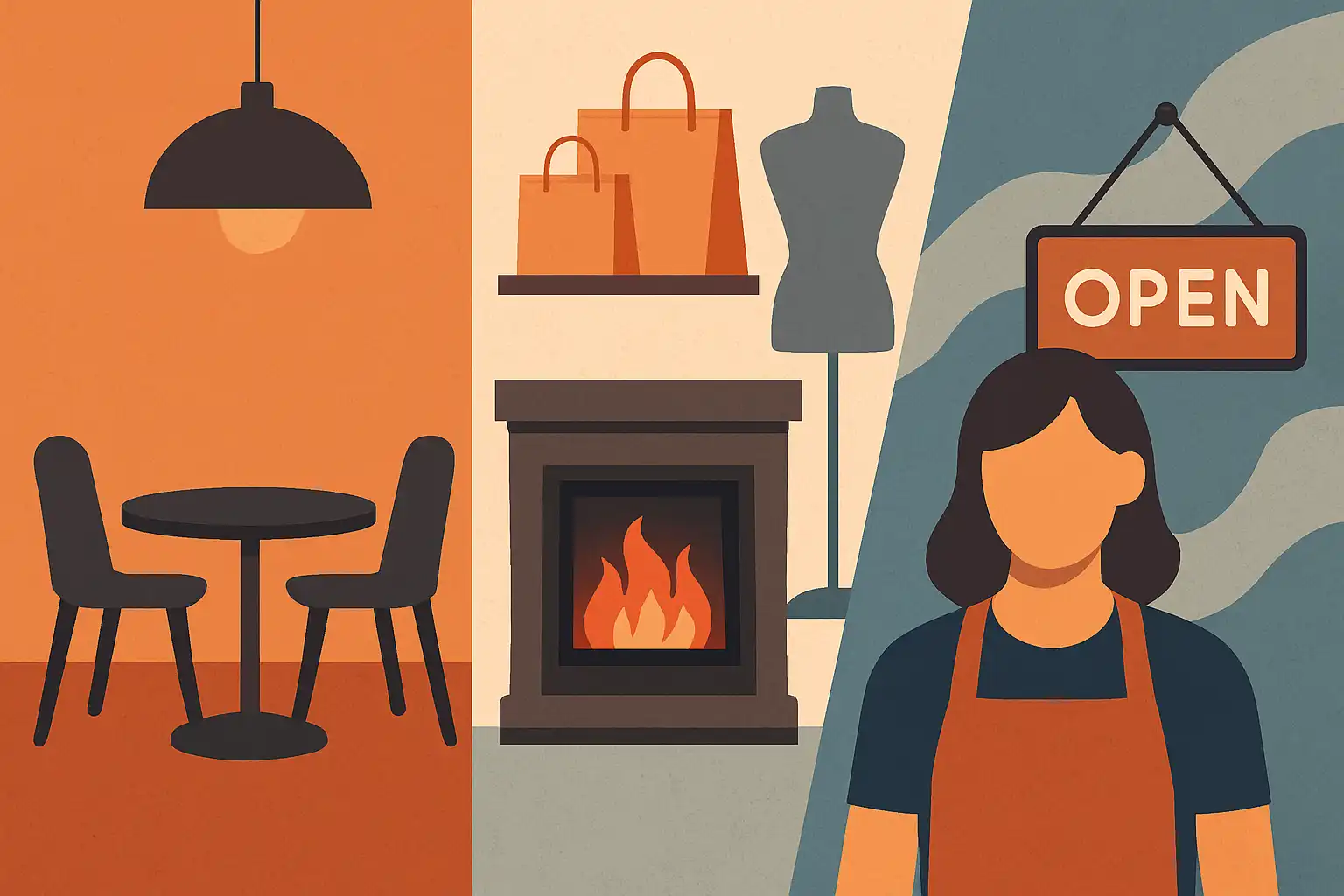 Zo gebruik je elektrische haarden in cafés, winkels en andere kleine bedrijven