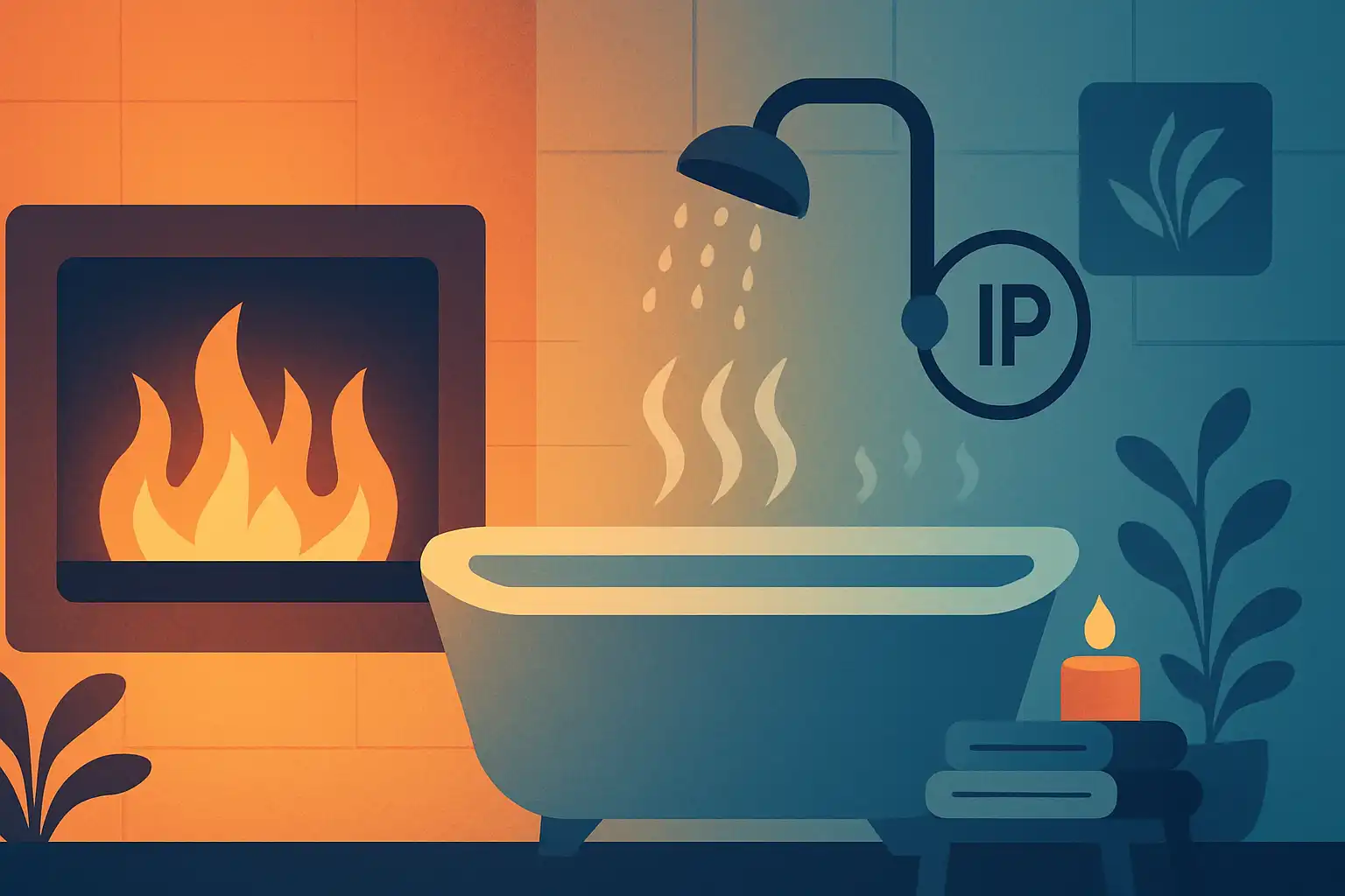 Zo kies en installeer je een elektrische haard in de badkamer: veiligheid, IP‑rating en spa‑sfeer