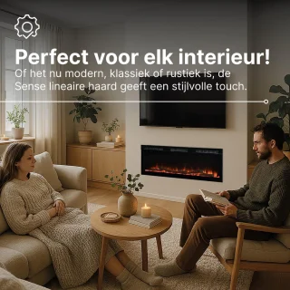 Dimplex Sense 50 Elektrische Sfeerhaard 127 cm – Inbouw & Wandhaard voor Cinewall – LED Optiflame Vlammen – Met Verwarming, Afstandsbediening & App-bediening – Zwarte Designhaard
