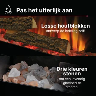 Dimplex Sense 50 Elektrische Sfeerhaard 127 cm – Inbouw & Wandhaard voor Cinewall – LED Optiflame Vlammen – Met Verwarming, Afstandsbediening & App-bediening – Zwarte Designhaard