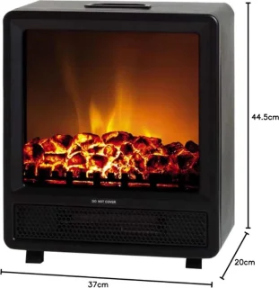 Elektrische Open Haard met Verwarming - Elektrische Haard - Elektrische Kachel - Draagbare Open Haard - 750 W/1500 W - met Vlamsimulatie - Led-Decoratieve Open Haard voor Binnen - Zwart