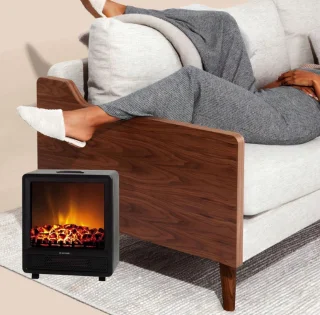 Elektrische Open Haard met Verwarming - Elektrische Haard - Elektrische Kachel - Draagbare Open Haard - 750 W/1500 W - met Vlamsimulatie - Led-Decoratieve Open Haard voor Binnen - Zwart