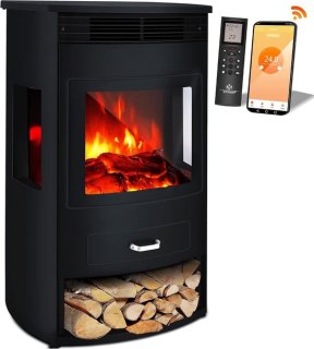 Elektrische Open Haard met Verwarming en Afstandsbediening - Panorama Kijkvenster en LED-vlameffect review