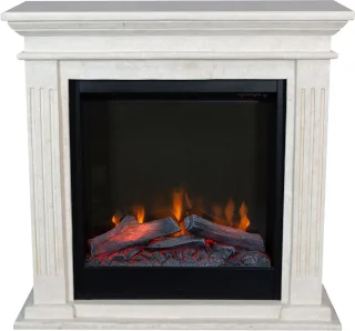 Xaralyn Cadiz ELE-SWP elektrische open haard - Witte natuurstenen haardombouw gepolijst - 1500 Watt verwarming - afstandsbediening
