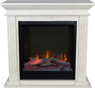 Xaralyn Cadiz ELE-SWP elektrische open haard - Witte natuurstenen haardombouw gepolijst - 1500 Watt verwarming - afstandsbediening