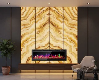 Elektrische Wandhaard HomeByNicole LuxeFlame 40” – 3-in-1 Inbouw, Wandmontage & Vrijstaand – Realistisch 3D Vlameffect met 12 Kleurmodi, Touchscreen & Afstandsbediening – Timer, Stil, 1500W – Zwart