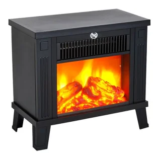 1 elektrische open haard, LED -vuurlampje, zwart ontwerp, vlameffect, draagbare verwarmingsventilator, moderne woonkameraccessoires, voor woningdecoratie en sfeer