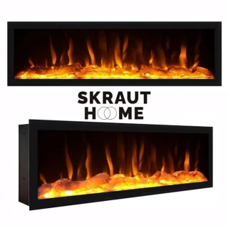 Moderne TV-Meubel met Elektrische Haard - Groot Formaat 267x45x35 cm - Hangend Eiken Design