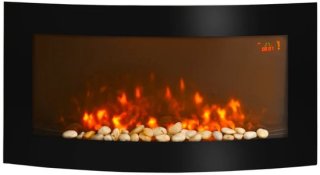 Sfeerhaard Elektrisch - Haard met Verwarming - Wandhaard met LED-vlameffect - 7 Vlamkleuren - 1000/2000 W - Openhaard met Timer, Regelbare Thermostaat - Decoratieve Haardkachel - Kachel - Zwart review