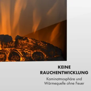 Elektrische wandhaard met vlamsimulatie en afstandsbediening - 1000W/2000W