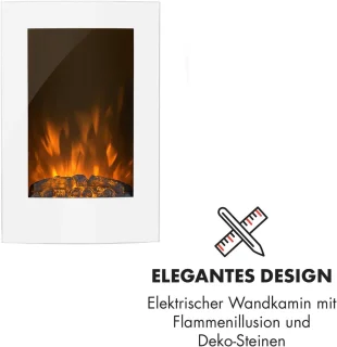Elektrische wandhaard met vlamsimulatie en afstandsbediening - 1000W/2000W