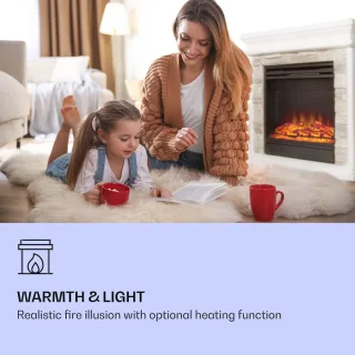 Elektrische Haard met Led-Vlammenillusie en Verwarmingsfunctie - 1800 W Verwarming, Afstandsbediening en Weektimer