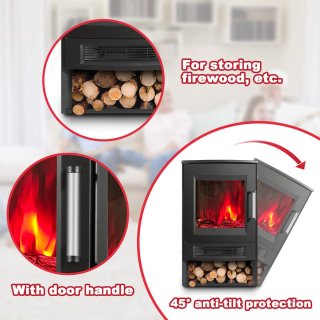 Wat vinden we goed aan de Elektrische haard Zwart - Elektrische kachel - 900W/1800W – 3 zijdige Panorama Openhaard – Zwart