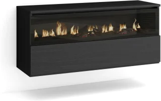 Elektrische Haard LED | Decoratief en Hangend | 102x45x35cm | Moderne Stijl | Zwart