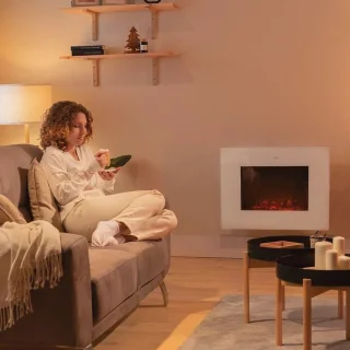 Elektrische open haard 26 inch met Wifi, afstandsbediening en regelbare vlam