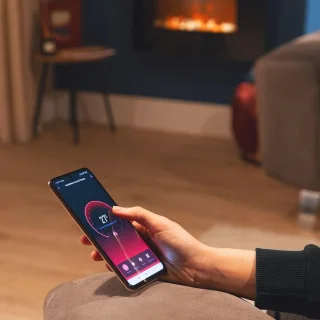 Elektrische Open Haard met WiFi Bediening en Afstandsbediening – 22" Curved Flames en 2000W Vermogen