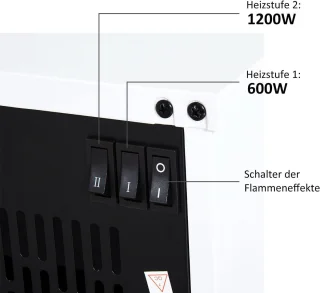 Elektrische Kachel Met Vlameffect - 1200 W - Vrijstaand En Modern Ontwerp