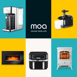 MOA Sfeerhaard Elektrisch - Haard met Verwarming - 2000W - Openhaard met Afstandsbediening en Sfeerlicht - Kachel - Zwart