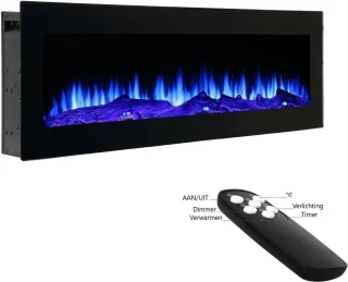 Elektrische LED inbouw haard "Cortina" 110x35x12,5cm