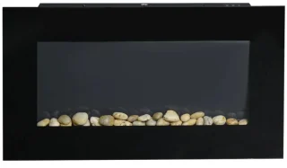Sfeerhaard Elektrisch - Haard met Verwarming - LED-vlameffect - 1000/2000W - Openhaard - Decoratieve Haardkachel - Kachel Vrijstaand - Stijlvolle Uitstraling - Zwart