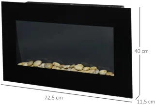Sfeerhaard Elektrisch - Haard met Verwarming - LED-vlameffect - 1000/2000W - Openhaard - Decoratieve Haardkachel - Kachel Vrijstaand - Stijlvolle Uitstraling - Zwart