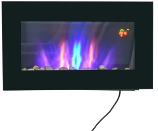 Sfeerhaard Elektrisch - Haard met Verwarming - LED-vlameffect - 1000/2000W - Openhaard - Decoratieve Haardkachel - Kachel Vrijstaand - Stijlvolle Uitstraling - Zwart