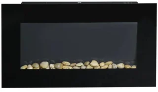 Sfeerhaard Elektrisch - Haard met Verwarming - LED-vlameffect - 1000/2000W - Openhaard - Decoratieve Haardkachel - Kachel Vrijstaand - Stijlvolle Uitstraling - Zwart