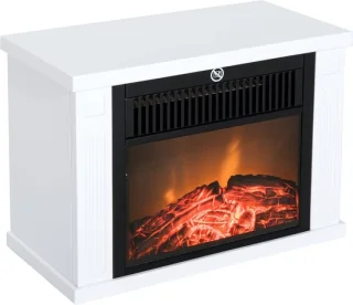 Elektrische haard - Sfeerhaard -Electrische kachel - Vrijstaand - Met verwarming - Compacte kachel - 1200 Watt - Wit