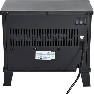HOMCOM-Kaminofen-Metall, Hartglas, ABS-34L x 17B x31H cm-Schwarz