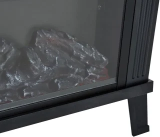 HOMCOM-Kaminofen-Metall, Hartglas, ABS-34L x 17B x31H cm-Schwarz