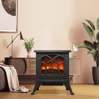 Elegante elektrische open haard met vlameffect en verwarming - 750 W/1500 W, instelbare warmtestanden, ideaal voor sfeerverlichting