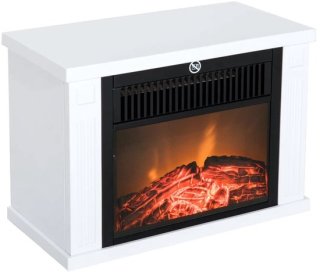 Sfeerhaard Elektrisch - Haard met Verwarming - LED-vlameffect - 600/1200W - Openhaard - Decoratieve Haardkachel - Kachel Vrijstaand - Wit - 34x17x25 cm review
