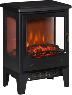 Sfeerhaard Elektrisch - Haard met Verwarming - LED-vlameffect - 900/1800 W - Openhaard - Kachel Vrijstaand - Zwart