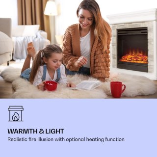 Wat vinden we goed aan de Elektrische Open Haard 60x23x66,5 cm – Industrialhome Nevis Peak Luxe LED Sfeerhaard met Verwarming 1800W, Timer & Afstandsbediening – Vrijstaande Elektrische Haard met Realistische Vlammen & Houtdecor – Wit Design