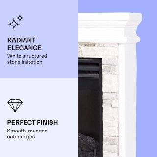 Elektrische Open Haard 60x23x66,5 cm – Industrialhome Nevis Peak Luxe LED Sfeerhaard met Verwarming 1800W, Timer & Afstandsbediening – Vrijstaande Elektrische Haard met Realistische Vlammen & Houtdecor – Wit Design review