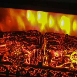 Sfeerhaard Elektrisch - Haard met Verwarming - met LED-vlameffect - 1800 W - Kachel Vrijstaand - Openhaard - Oververhittingsbeveiliging en Laag Geluidsniveau - Zwart