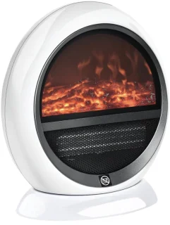 LED Sfeerhaard Elektrisch - Haard met Verwarming - Mini Tafel Staande Haard- 1500W - Kachel Vrijstaand - Openhaard - Wit - 30,5 x 18 x 35 cm