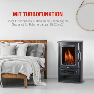 Elektrische Open Haard met Verwarming en LED Vlameffect - 1000W/2000W, Instelbare Thermostaat