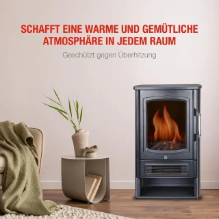 Elektrische Open Haard met Verwarming en LED Vlameffect - 1000W/2000W, Instelbare Thermostaat