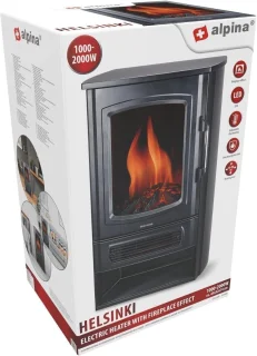 Elektrische Open Haard met Verwarming en LED Vlameffect - 1000W/2000W, Instelbare Thermostaat