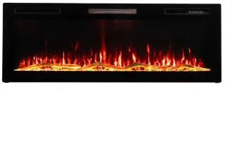 HOMAVO 50'' Elektrische Sfeerhaard - 1000/2000W Elektrische Haard met Verwarming - App-besturing - Twaalf 3D-Vlammenkleuren - Wand/Inbouwhaard - Timerfunctie - Oververhittingsbeveiliging