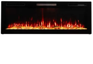 HOMAVO 50'' Elektrische Sfeerhaard - 1000/2000W Elektrische Haard met Verwarming - App-besturing - Twaalf 3D-Vlammenkleuren - Wand/Inbouwhaard - Timerfunctie - Oververhittingsbeveiliging