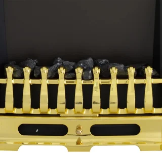Sfeerhaard Elektrisch - Haard met Verwarming - LED-vlameffect - 1000/2000W - Openhaard - Decoratieve Haardkachel - Kachel Vrijstaand - Goud