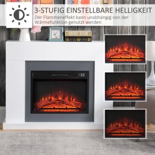 Wat vinden we goed aan de Sfeerhaard Elektrisch - Haard met Verwarming - LED-vlameffect - 1800/2000W - Openhaard - Decoratieve Haard - Kachel Vrijstaand - Wit - 113 x 26,6 x 87,5 cm
