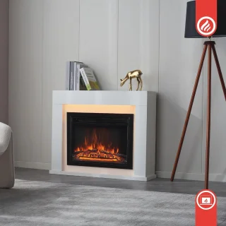 Elektrische open haard met 3D-vlameffect en afstandsbediening - Stijlvolle verwarming met LED-sfeerverlichting