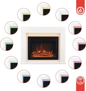 Elektrische open haard met 3D-vlameffect en afstandsbediening - Stijlvolle verwarming met LED-sfeerverlichting