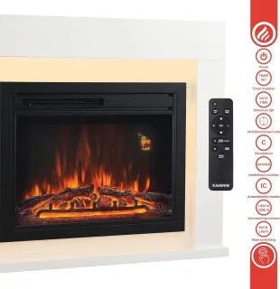 Elektrische open haard met 3D-vlameffect en afstandsbediening - Stijlvolle verwarming met LED-sfeerverlichting