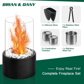 Tafelhaard BRIAN & DANY Bio-ethanol zwart vuurtafeldecoratie indoor outdoor bio ethanol tafelvuur- Tafelhaard