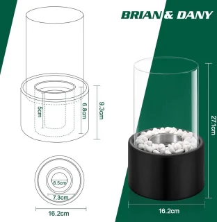 Tafelhaard BRIAN & DANY Bio-ethanol zwart vuurtafeldecoratie indoor outdoor bio ethanol tafelvuur- Tafelhaard